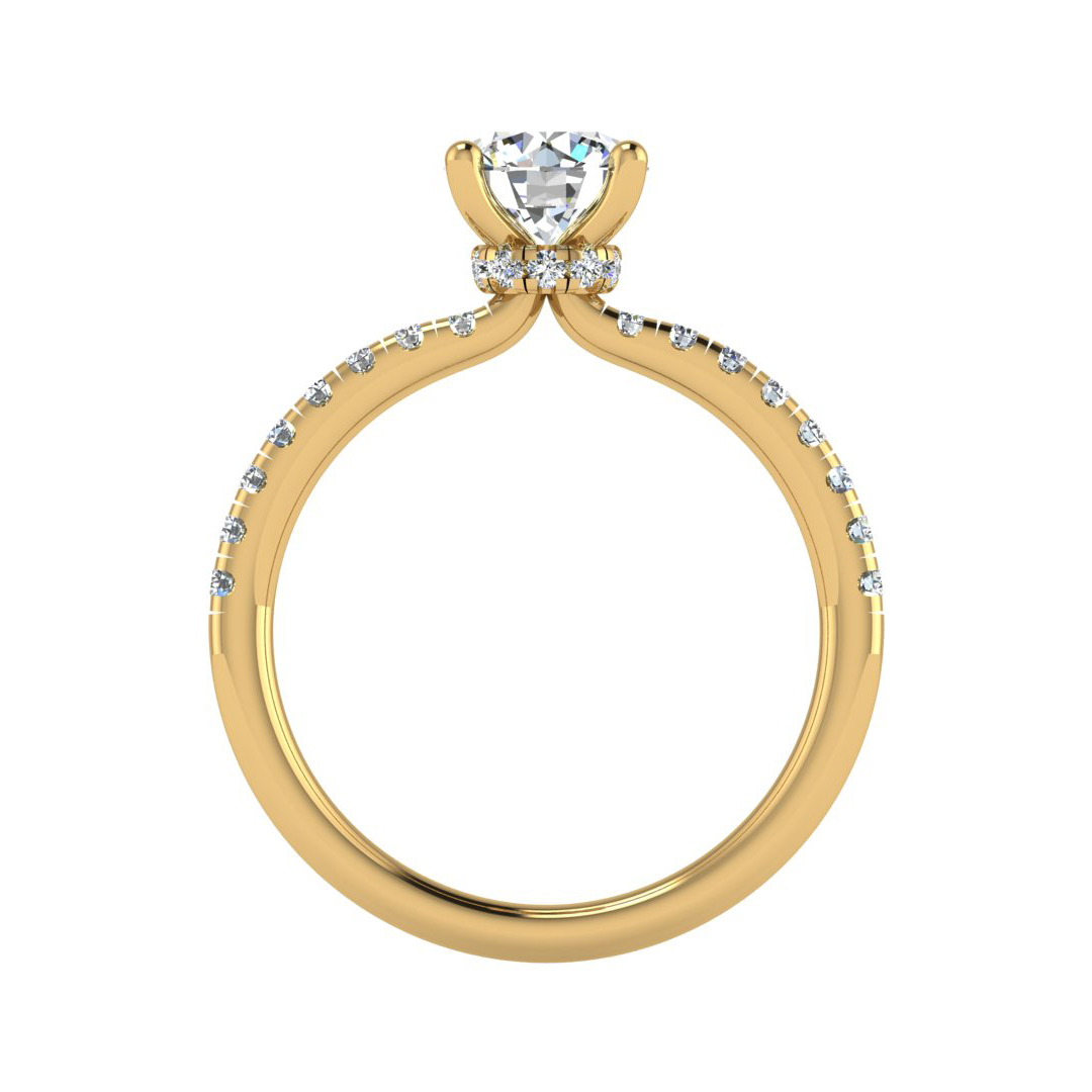 Charlotte Hidden Halo with Pave Band